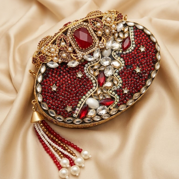 Ruby Oval Clutch