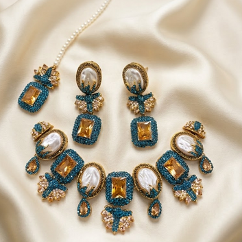 Sapphire Charm Necklace Set