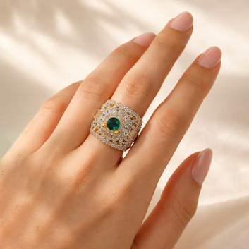 Imperial Halo Gold Plated Ring