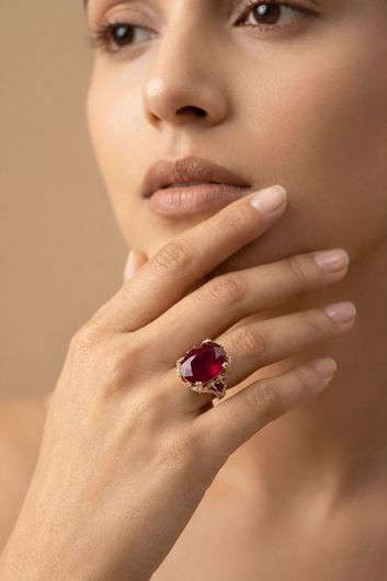 Emerald Gold Plated Ring