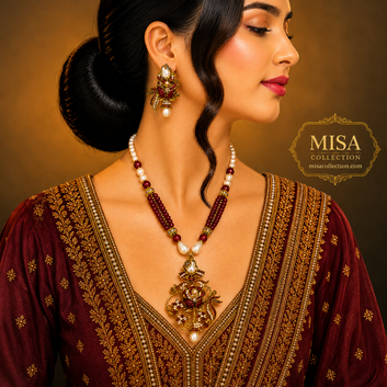 Maroon Majesty Mala Set
