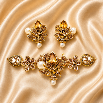 Golden Lotus Choker Set