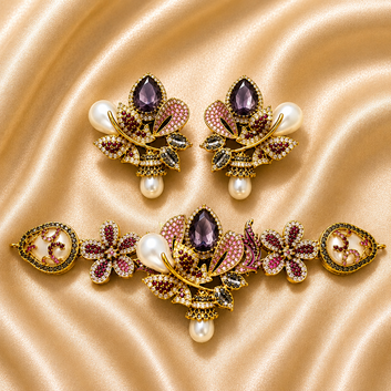 Amethyst Bloom Choker Set