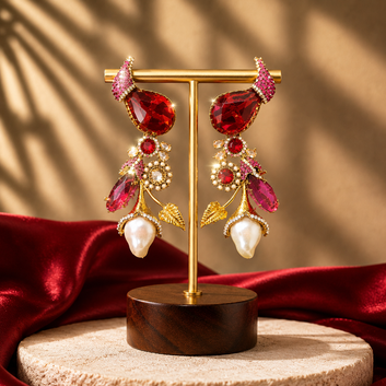 Crimson Bloom Earrings