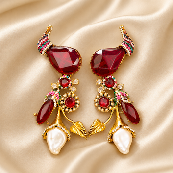 Ruby Cascade Earrings